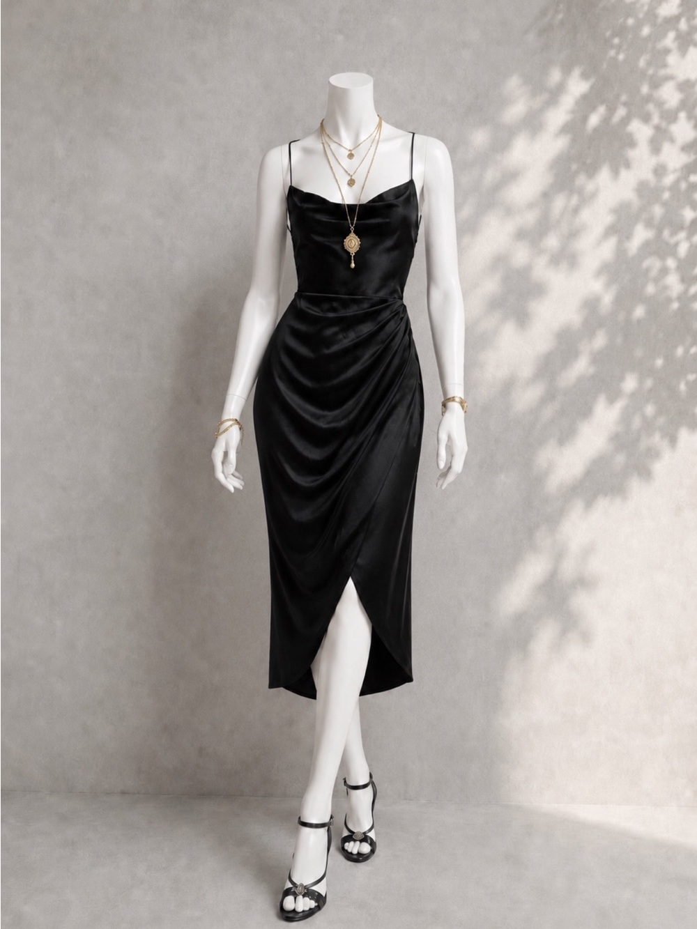 House of CB Reva Slip Dress XS Black Corset Side Split Bodycon Evening Gown